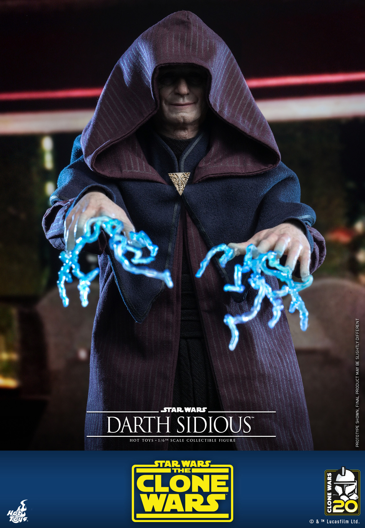 Pre-Order Hot Toys Star Wars Clone Wars Darth Sidious Sixth Scale Figure TMS102